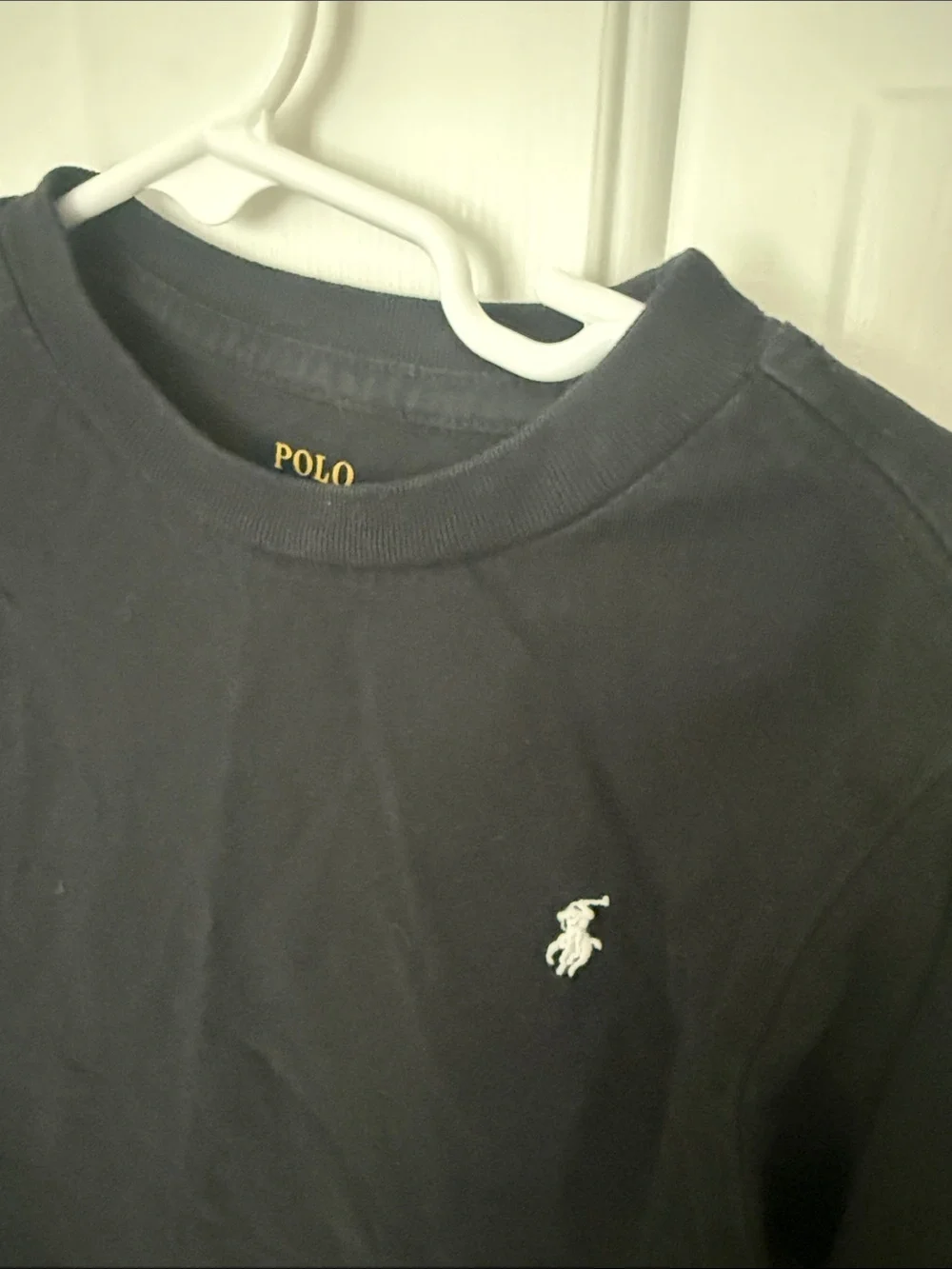 Ralph Lauren Black Long Sleeve Crewneck Tee with Polo Logo